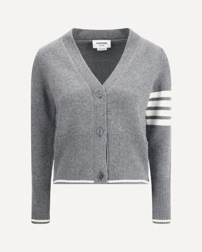 THOM BROWNE VIRGIN WOOL CARDIGAN WITH EMBRODERY GEESE