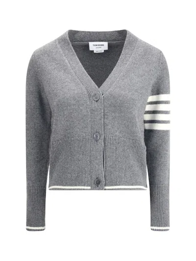 THOM BROWNE VIRGIN WOOL CARDIGAN WITH EMBRODERY GEESE