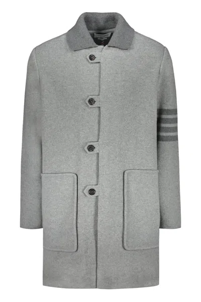 THOM BROWNE VIRGIN WOOL COAT