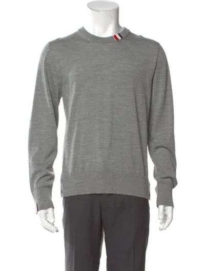 Pre-owned Thom Browne Virgin Wool Crew Neck Pullover In Gray
