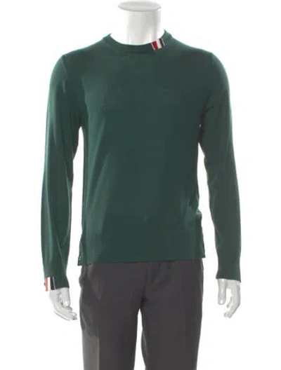 Pre-owned Thom Browne Virgin Wool Crew Neck Pullover In Green