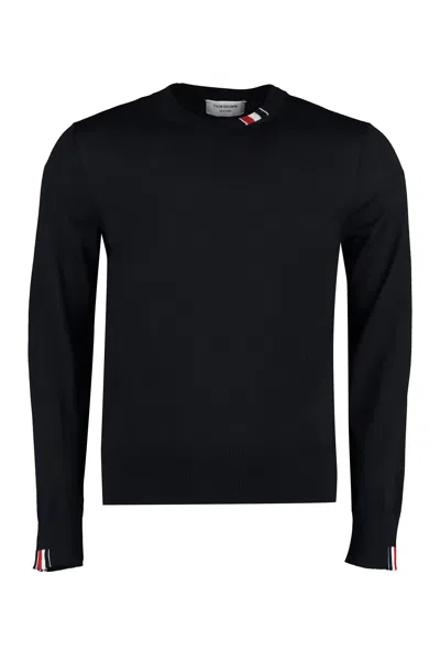 Thom Browne Virgin Wool Crew-neck Jumper In Black