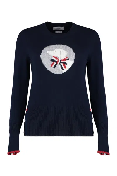 THOM BROWNE VIRGIN WOOL CREW-NECK SWEATER