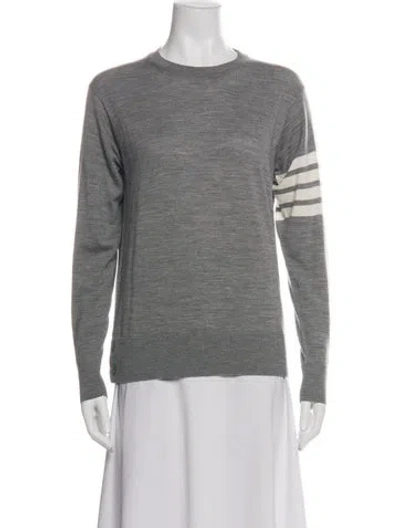 Pre-owned Thom Browne Virgin Wool Crew Neck Sweater In Green