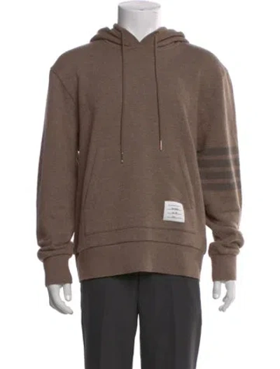 Pre-owned Thom Browne Virgin Wool Graphic Print Hoodie In Brown