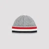 Thom Browne Light Grey Cable-knit Beanie In Grey