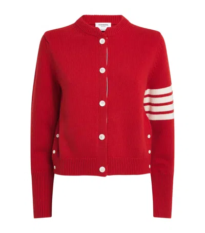 Thom Browne Virgin Wool Hector Cardigan In Red