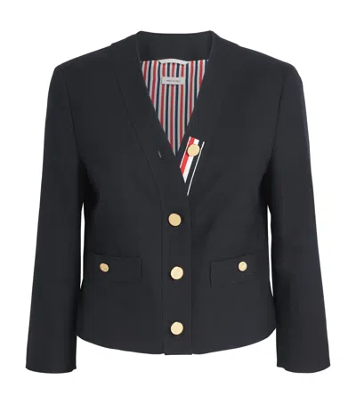 Thom Browne Virgin Wool Jacket In Blue