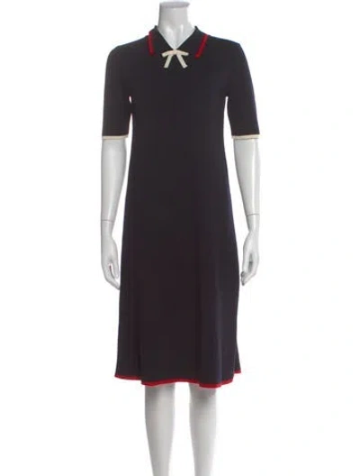 Pre-owned Thom Browne Virgin Wool Knee-length Dress In Blue