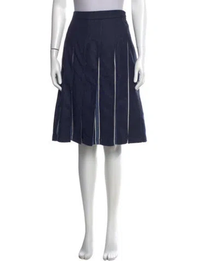 Pre-owned Thom Browne Virgin Wool Knee-length Skirt In Blue