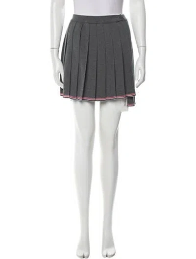 Pre-owned Thom Browne Virgin Wool Mini Skirt In Gray