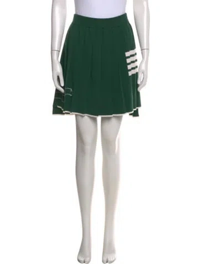 Pre-owned Thom Browne Virgin Wool Mini Skirt In Green