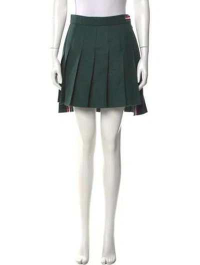 Pre-owned Thom Browne Virgin Wool Mini Skirt W/ Tags In Green