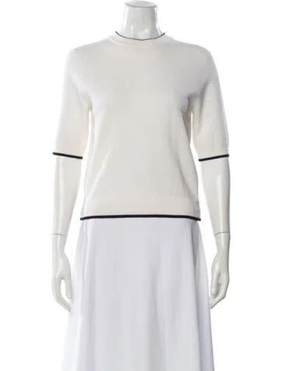 Pre-owned Thom Browne Virgin Wool Mock Neck Sweater In White