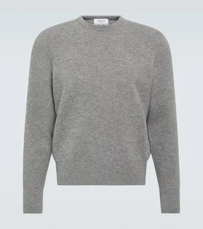 Thom Browne Crewneck Sweater With Tricolor Band In Gray