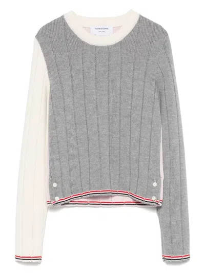 THOM BROWNE VIRGIN WOOL RIBBED JUMPER