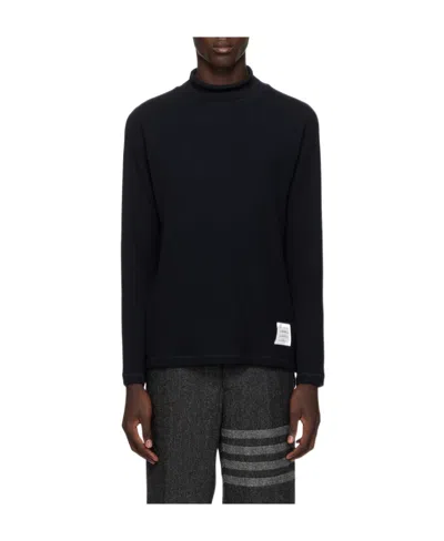 Thom Browne Virgin-wool Roll-neck Jumper In Black