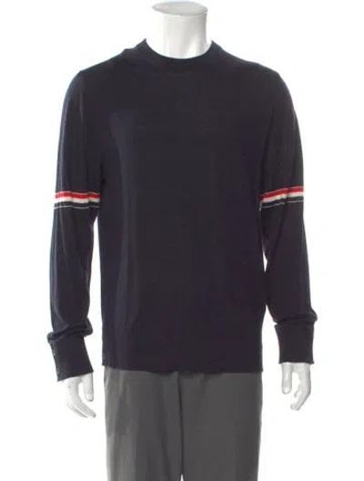 Pre-owned Thom Browne Virgin Wool Striped Pullover W/ Tags In Blue
