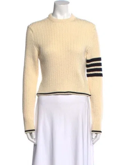 Pre-owned Thom Browne Virgin Wool Striped Sweater In Neutral