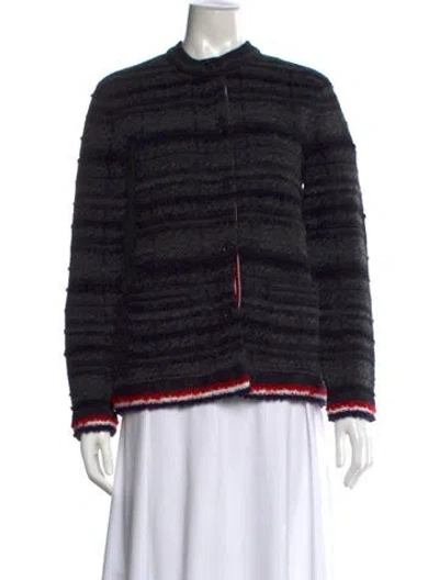 Pre-owned Thom Browne Virgin Wool Striped Sweater W/ Tags In Black