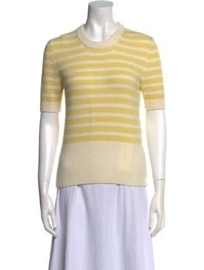 Pre-owned Thom Browne Virgin Wool Striped Sweater In Yellow