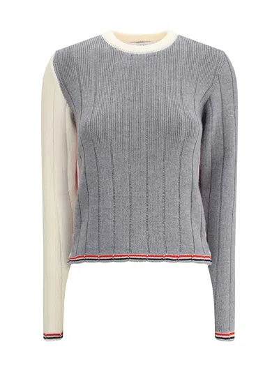 Thom Browne Virgin Wool Sweater In Gray