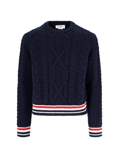Thom Browne Virgin Wool Sweater In Blue