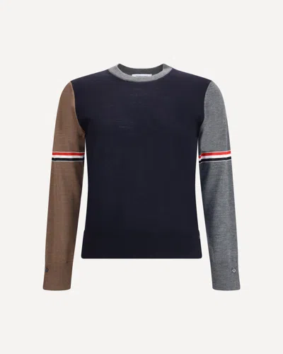 Thom Browne Virgin Wool Sweater In Blue