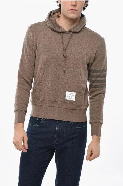 Thom Browne Virgin Wool Sweater With Hood And Kangaroo Pocket In Brown