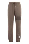 Thom Browne Wool Loopback 4-bar Sweatpants In Beige