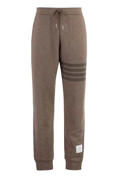 Thom Browne Virgin Wool Track Pants In Brown