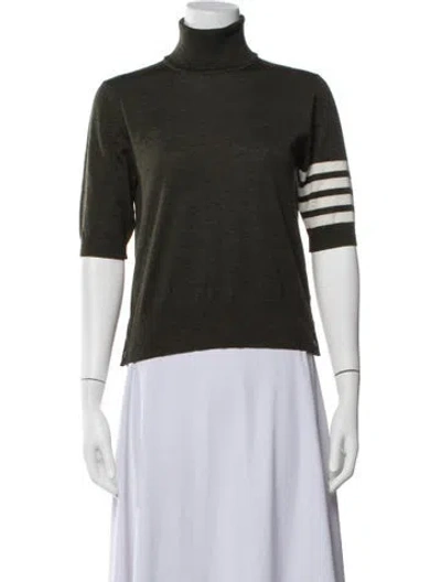Pre-owned Thom Browne Virgin Wool Turtleneck Top In Grey
