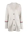 Thom Browne Virgin-wool V-neck Cardigan In White