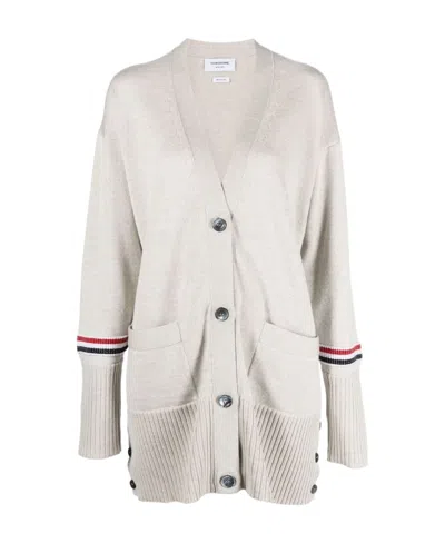 Thom Browne Virgin-wool V-neck Cardigan In White