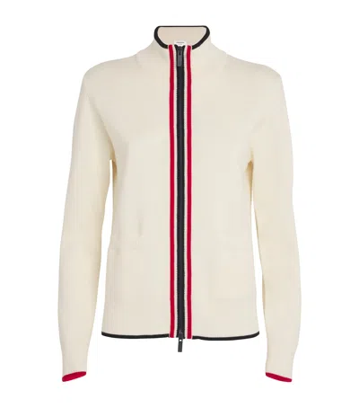 Thom Browne Virgin Wool Zip-up Cardigan In White