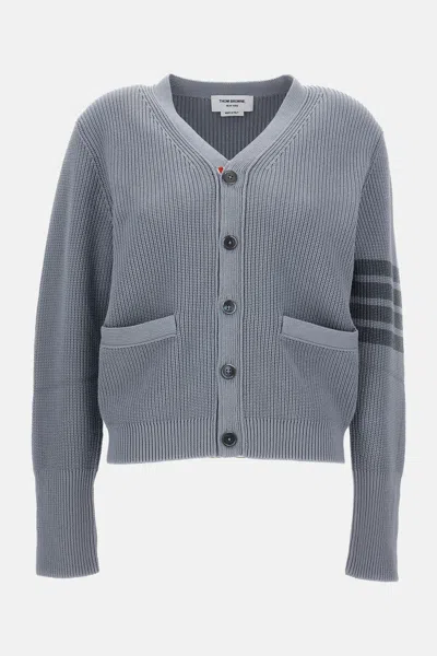 Thom Browne V-neck Cardigan In Blue
