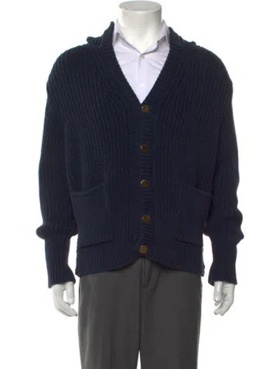 Pre-owned Thom Browne V-neck Long Sleeve Cardigan In Black