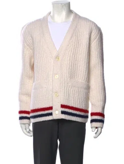 Pre-owned Thom Browne V-neck Long Sleeve Cardigan In Neutrals