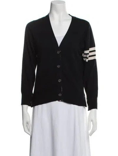Pre-owned Thom Browne V-neck Sweater In Black