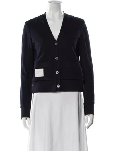 Pre-owned Thom Browne V-neck Sweater In Blue