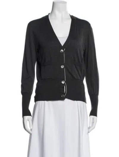 Pre-owned Thom Browne V-neck Sweater In Gray