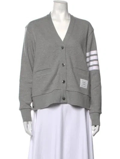 Pre-owned Thom Browne V-neck Sweater In Grey