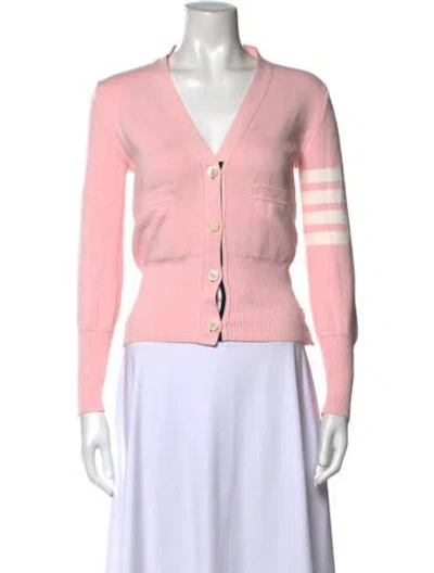 Pre-owned Thom Browne V-neck Sweater In Pink