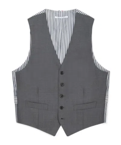 Thom Browne V-neck Vest In Gray