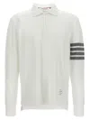 Thom Browne Striped Arm Detail Polo Shirt In White