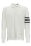 Thom Browne Striped Arm Detail Polo Shirt In White