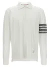 Thom Browne Striped Arm Detail Polo Shirt In White