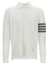 Thom Browne Striped Arm Detail Polo Shirt In White