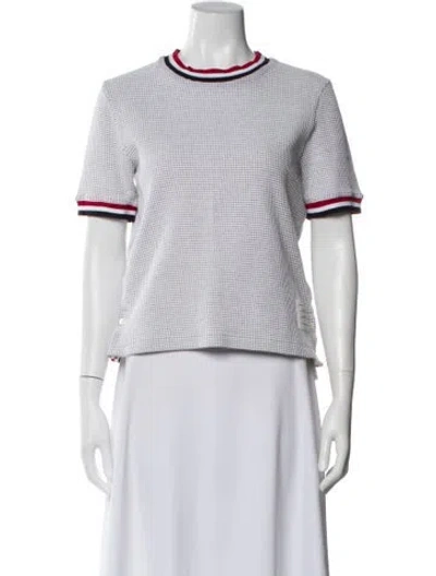 Pre-owned Thom Browne Waffle Crew Neck T-shirt In White