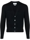 Thom Browne Waffle-knit Wool Cardigan In Blau